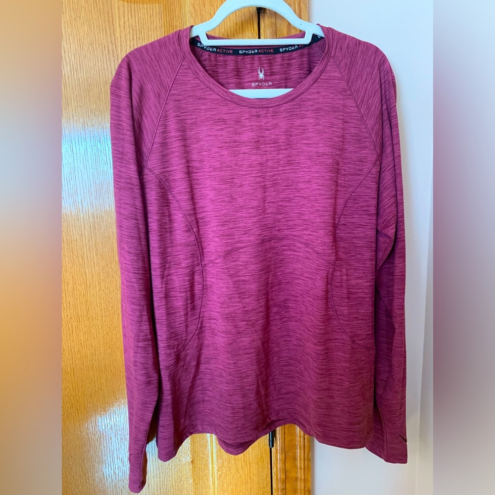 Spyder Active sweater with thumb holes in magenta